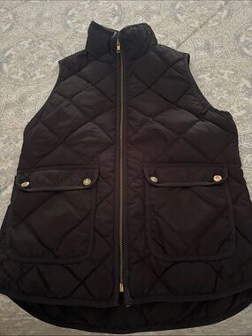 J. Crew Black Quilted Puffer Vest